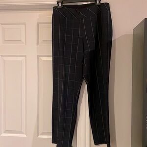 Navy window pane super soft and stretchy pants - size 14S, gently/barely worn